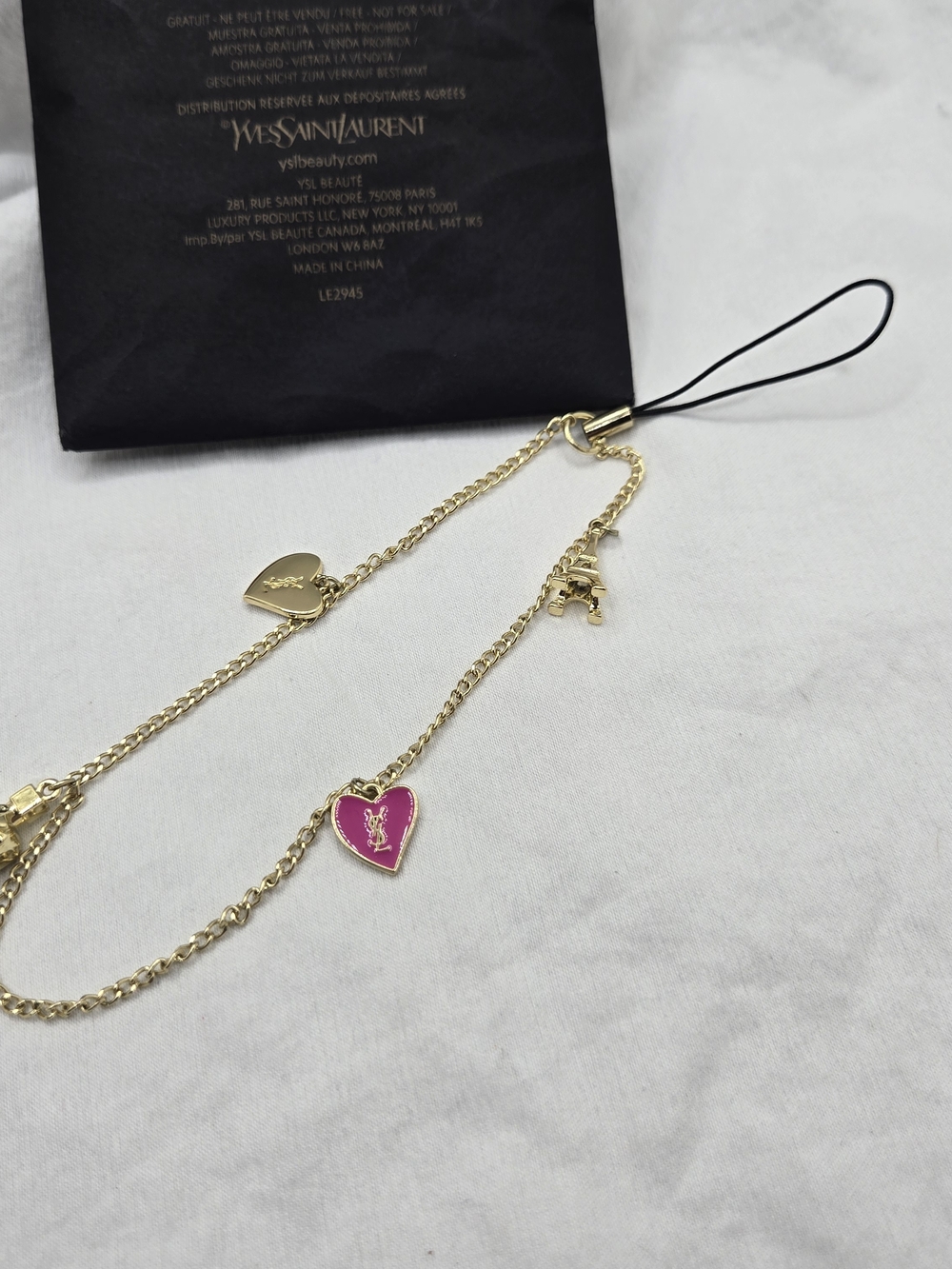 Beauty Lip Case Red Patent + Phone Charm Keychain Bundle YSL